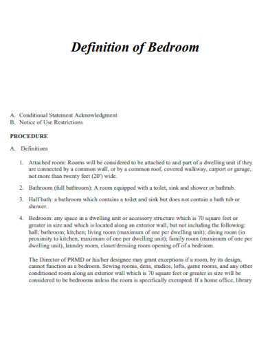 Definition of Bedroom