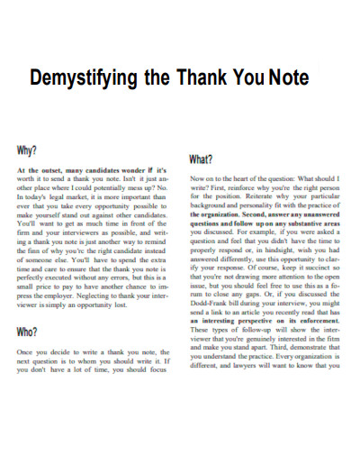 Demystifying the Thank You Note
