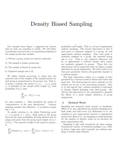 Density Biased Sampling