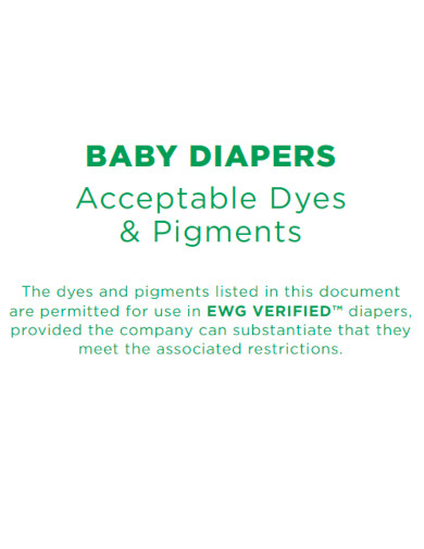 Diaper Acceptable Dyes and Pigments