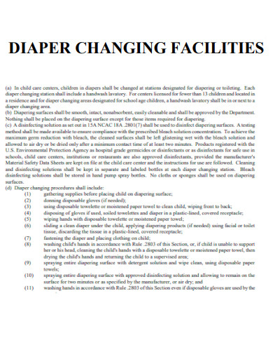 Diaper Changing Facilities