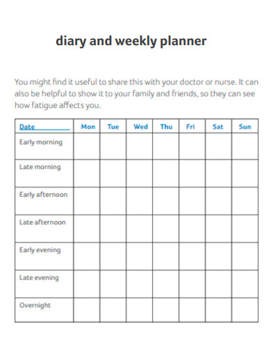 Diary Weekly Planner