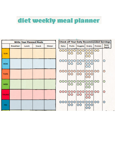 Diet Weekly Meal Planner