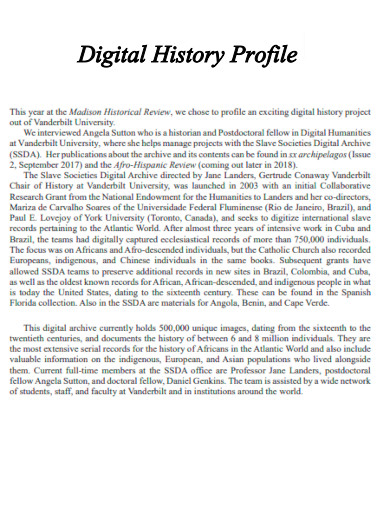 Digital History Profile
