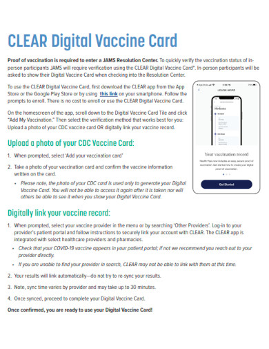 Digital Vaccine Card