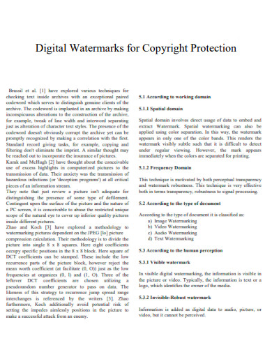 Digital Watermarks for Copyright Protection