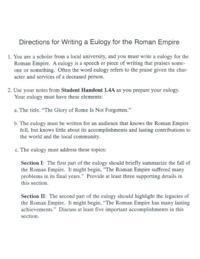 Directions for Writing a Eulogy for the Roman Empire