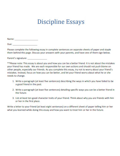 Discipline Essays
