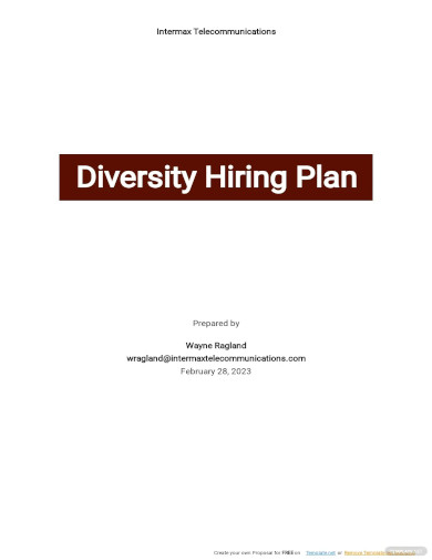 Diversity Hiring Plan Template