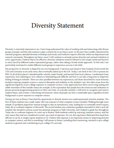 Diversity Statement Importance