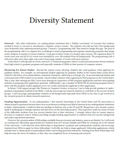 Diversity Statement Programming
