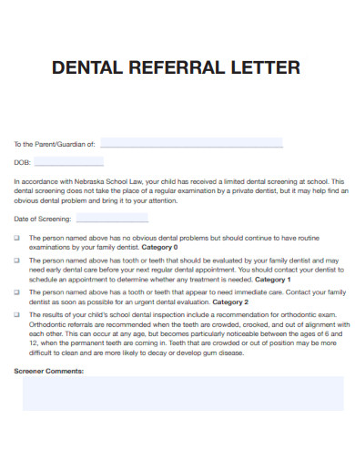 Doctor Referral Letter