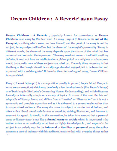 Dream Children Essay