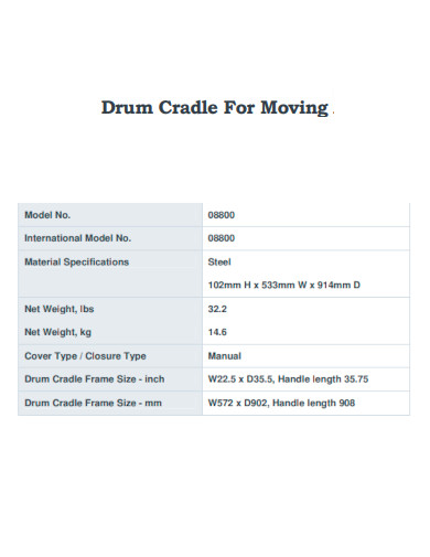 Drum Cradle For Moving