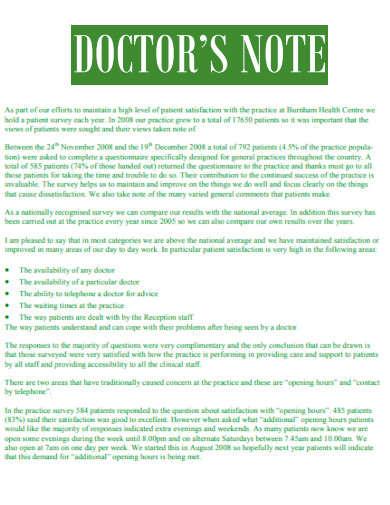 Editable Doctor Note