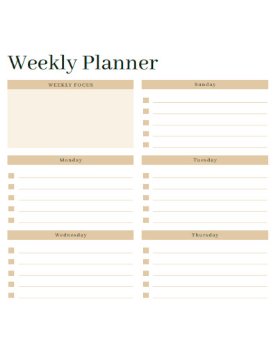 Editable Weekly Planner