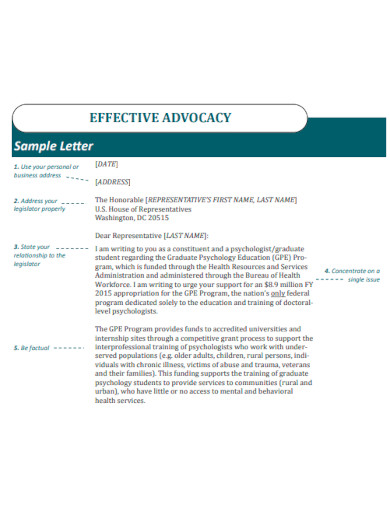Effective Advocacy Letter