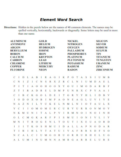 Element Word Search