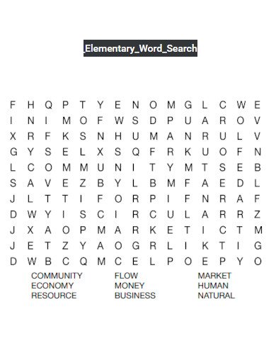 Elementary Word Search