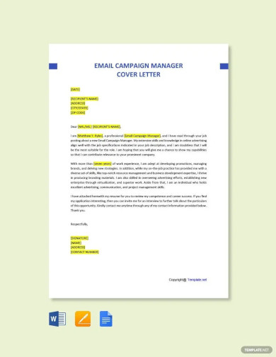 Email Campaign Marketing Manager Cover Letter