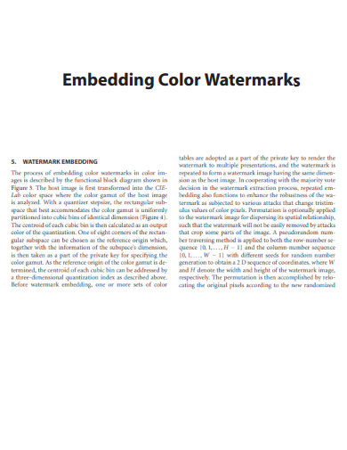 Embedding Color Watermark