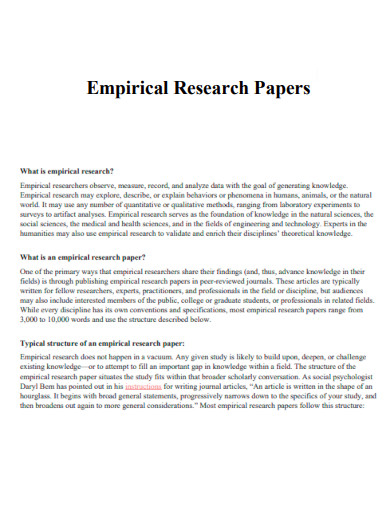 Empirical Research Papers