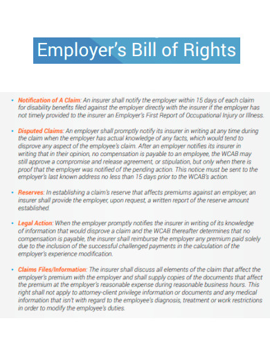 Employers Bill of Rights