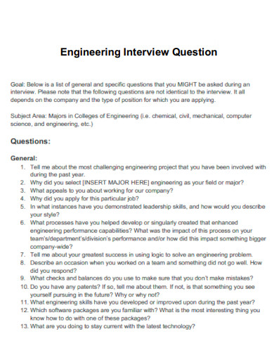 Engineering Interview Question Prompts
