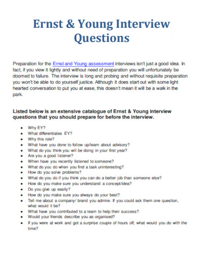Ernst and Young Interview Questions