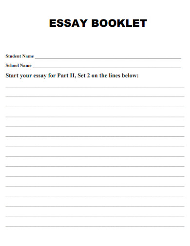 Essay Booklet
