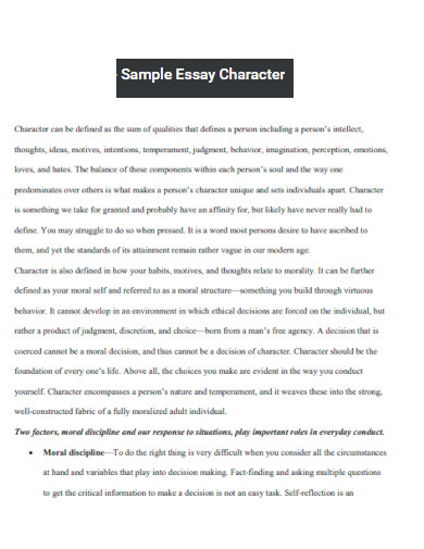 Essay Character