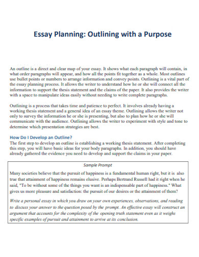 Essay Planning Outlining with Purpose
