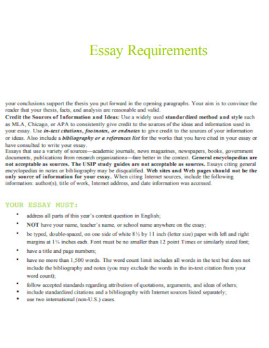 Essay Requirements