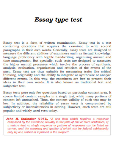 Essay Type Test