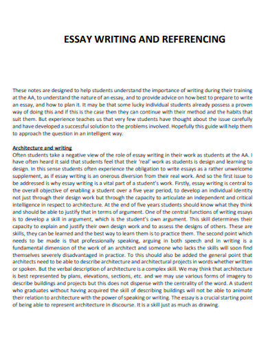 Essay Writing and Referencing