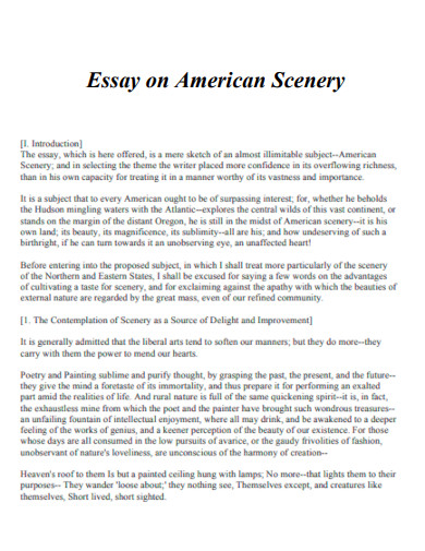 Essay on American Scenery