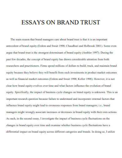 Essay on Brand Trust