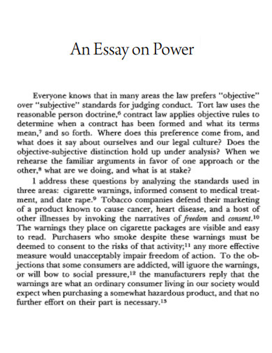 Essay on Power