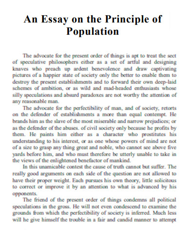 Essay on Principle of Population