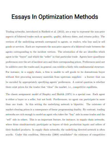 Essays In Optimization Methods