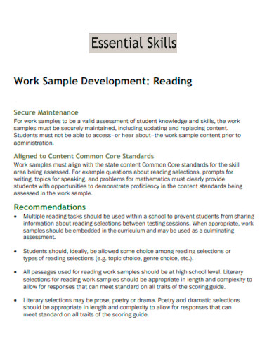 Essential Skills of Work Development