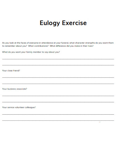 Eulogy Exercise