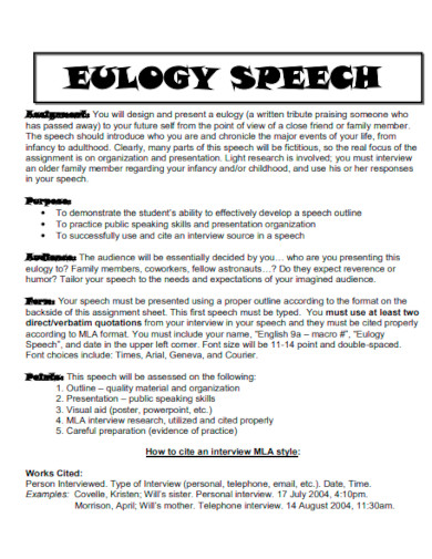 Eulogy Speech