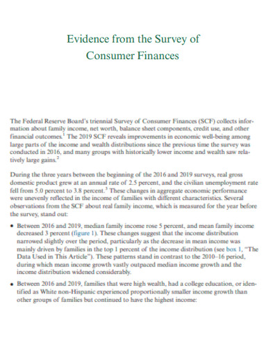 Evidence from Survey of Consumer Finances