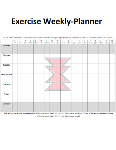 Exercise Weekly Planner