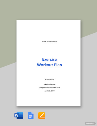 Exercise Workout Plan Template