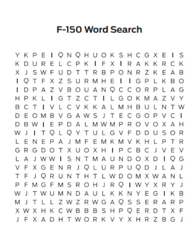 F 150 Word Search