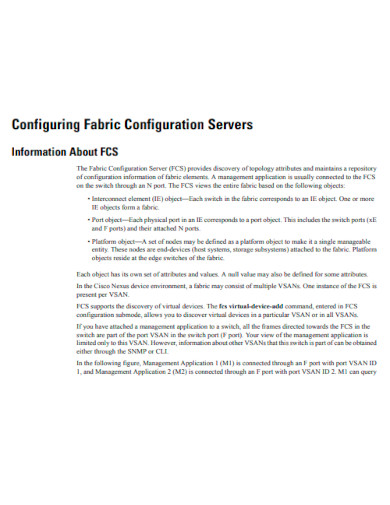 Fabric Configuration Servers