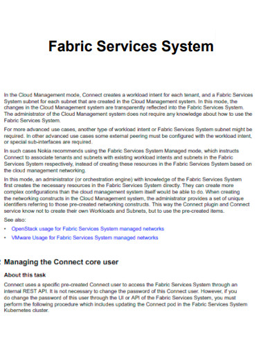 Fabric Services System