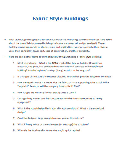 Fabric Style Buildings